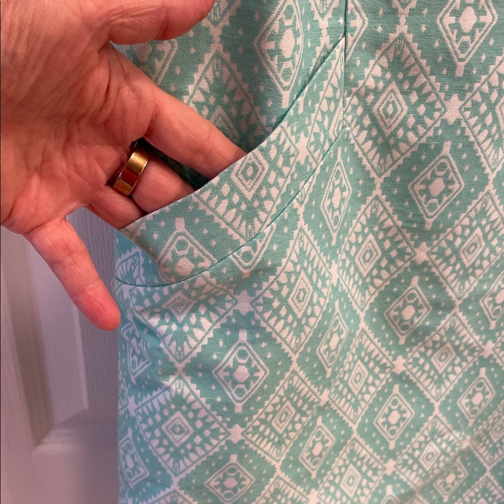 Southern Tide Turquoise Geometric Dress - Picture 7 of 7